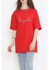 Bosfonis Baskılı Duble Kol T-Shirt Kırmızı 16561.1567. 001 Kırmızı L