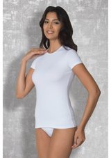 Doreanse Kadın Modal Yuvarlak Yaka Kısa Kollu T-Shirt 9367 Beyaz S