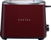 Vestel Retro 2 Dilim Kırıntı Tepsili Akıllı 960 W Bordo Mini Ekmek Kızartma Makinesi