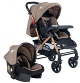 4 Baby Active AB 460 Çift Yönlü Katlanabilir 360 Derece Dönen Tam Yatar Kabin Tipi Travel Sistem Bebek Arabası Kahverengi