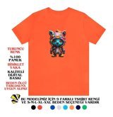 T-Shirt Cin / Sevimli Canavar Baskılı Renk T-Shirt 2Xl