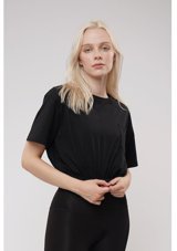 Gabria Kadın Bel Lastikli Mini T-Shirt Siyah S