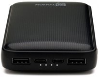 Intouch Premium 20000 mAh Hızlı Şarj USB & Type C Çoklu Kablolu Powerbank Siyah