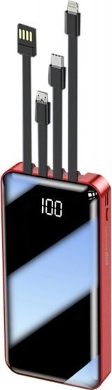 Intouch Prime 20000 mAh Hızlı Şarj Dijital Göstergeli USB & Type C Çoklu Kablolu Powerbank Kırmızı