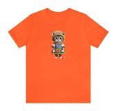 T-Shirt Cin T-Shirt / Şapkalı Kedi Baskılı Turuncu Renk T-Shirt L