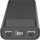 Xipin PX302 20000 mAh Hızlı Şarj Dijital Göstergeli USB & Type C Çoklu Kablolu Powerbank Siyah