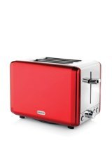 Schafer Küchenchefs 2 Dilim Kırıntı Tepsili 925W Kırmızı Mini Ekmek Kızartma Makinesi