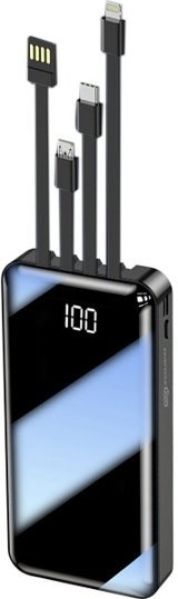 Intouch Prime 20000 mAh Hızlı Şarj Dijital Göstergeli USB & Type C Çoklu Kablolu Powerbank Siyah