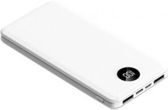 Intouch Slim 10000 mAh Hızlı Şarj Dijital Göstergeli USB & Type C Çoklu Kablolu Powerbank Beyaz