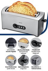 Goldmaster IN-6400 Morning 4 Dilim Kırıntı Tepsili Telli Akıllı 1600 W İnox Ekmek Kızartma Makinesi