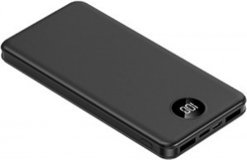 Intouch Slim 10000 mAh Hızlı Şarj Dijital Göstergeli USB & Type C Çoklu Kablolu Powerbank Siyah