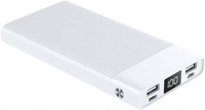 Xipin PX301 10000 mAh Hızlı Şarj Dijital Göstergeli USB & Type C Çoklu Kablolu Powerbank Beyaz