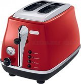 Delonghi Icona CTO 2003.R 2 Dilim Kırıntı Tepsili Telli 900 W Kırmızı Mini Ekmek Kızartma Makinesi