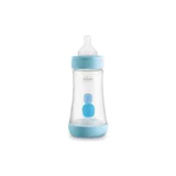 Chicco Perfect 5 Polipropilen Gaz Yapmayan Antikolik Orta Akışlı Kulpsuz 2+ Ay Desenli Mavi Yuvarlak Uçlu Bebek Biberon 240 ml
