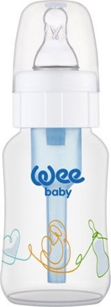 Wee Baby 294 Polipropilen Gaz Yapmayan Antikolik Yenidoğan Yavaş Akışlı Kulpsuz 0-6 Ay Desenli Renkli Yuvarlak Uçlu Bebek Biberon 150 ml