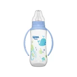Wee Baby 745 Polipropilen Gaz Yapmayan Antikolik Orta Akışlı Kulplu 6-18 Ay Desenli Mavi Yuvarlak Uçlu Bebek Biberon 270 ml