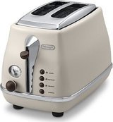 Delonghi Icona Vintage CTOV 2003.BG 2 Dilim Kırıntı Tepsili Telli 900 W Krem Mini Ekmek Kızartma Makinesi