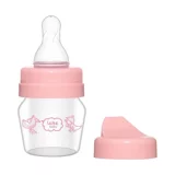 Wee Baby 792 Cam Gaz Yapmayan Antikolik Yenidoğan Ayarlanabilir Akışlı Kulpsuz 0+ Ay Desenli Pembe Yuvarlak Uçlu Bebek Biberon 30 ml