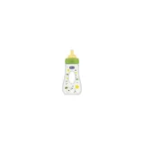 Chicco Seyahat Polipropilen Gaz Yapmayan Antikolik Kulplu 4+ Ay Desenli Yeşil Yuvarlak Uçlu Bebek Biberon 240 ml