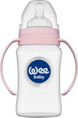 Wee Baby 790 Polipropilen Yenidoğan Yavaş Akışlı Kulplu 0-6 Ay Pembe Yuvarlak Uçlu Bebek Biberon 150 ml