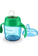 Philips Avent Natural Polipropilen Gaz Yapmayan Antikolik Hızlı Akışlı Kulplu 6+ Ay Mavi-Yeşil Yuvarlak Uçlu Bebek Biberon 200 ml