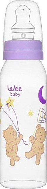 Wee Baby 766 Polipropilen Gaz Yapmayan Antikolik Kulpsuz Desenli Renkli Damaklı Bebek Biberon 250 ml