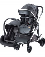 Baby Care BC-440 Çift Yönlü Katlanabilir Tek Elle Kapanan 360 Derece Dönen Tam Yatar Kabin Tipi Travel Sistem Bebek Arabası Siyah