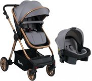 4 Baby Cool AB-480 Çift Yönlü Katlanabilir 360 Derece Dönen Tam Yatar Travel Sistem Bebek Arabası Gri