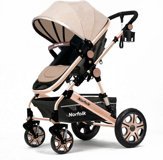 Norfolk Baby Voyage Comfort Air Luxury Çift Yönlü Katlanabilir 360 Derece Dönen Tam Yatar Puset Bebek Arabası Gri