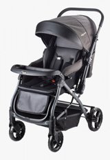 Baby Care BC-65 Çift Yönlü 360 Derece Dönen Tam Yatar Puset Bebek Arabası Siyah