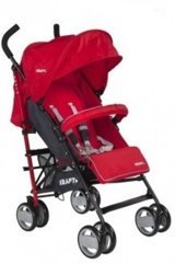 Kraft MA 13130 Katlanabilir Tek Elle Kapanan 360 Derece Dönen Tam Yatar Kabin Tipi Baston Bebek Arabası Kırmızı