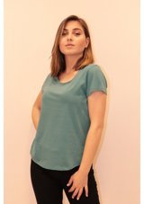 Rich Kadın Bisiklet Yaka T-Shirt %100 Pamuk T-Shirt Mint Yeşili Xl