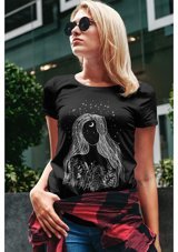 Artaport Design Unisex Dreamoon Tasarım Baskılı Siyah T-Shirt Beyaz 2Xl