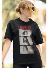 Fuddy Moda Unisex Yazılı Lana Del Rey Baskılı T-Shirt 001 Siyah M