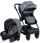 4 Baby Comfort Exclusive AB-492 Çift Yönlü Katlanabilir 360 Derece Dönen Tam Yatar Travel Sistem Bebek Arabası Gri