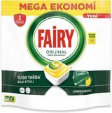 Fairy Orijinal Hepsi Bir Arada Limon Kokulu Tablet Bulaşık Makinesi Deterjanı 120 Adet