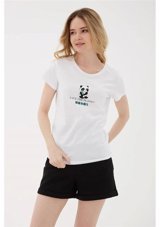 Fashion Friends Baskılı Bayan T-Shirt 23Y Tst0231K1 001 Beyaz Xs