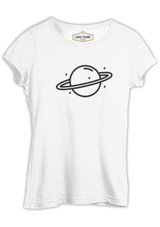 Lord T-Shirt Saturn Iı Logo Beyaz Kadın T-Shirt S