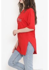 Bosfonis Baskılı Duble Kol T-Shirt Kırmızı 16560.1567. 001 Kırmızı L