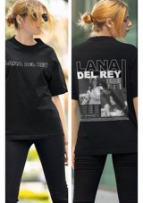 Fuddy Moda Unisex Lana Del Rey Sırt Baskılı T-Shirt 001 Siyah M