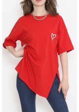 Civetta Baskılı Duble Kol T-Shirt Kırmızı 16558.1567. M