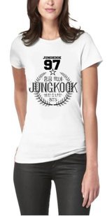 Art T-Shirt Bangtan Boys Jungkook Desıgn Kadın Beyaz T-Shirt M