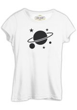 Lord T-Shirt Saturn Iv Logo Beyaz Kadın T-Shirt L