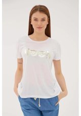 Fashion Friends Kadın BaskılıT-Shirt 23Y Tst0474K1 001 Beyaz S