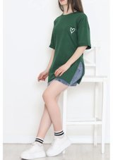 2Km Baskılı Duble Kol T-Shirt Zümrüt 16558.1567. 001 Yeşil L