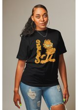 Fuddy Moda Garfield Baskılı T-Shirt, Erkek Kadın Çizgi Film Karakteri Baskılı 001 Beyaz L