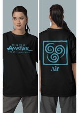 Fuddy Moda Unisex The Last Airbender Baskılı T-Shirt, Avatar Hava Krallığı Sı 001 Beyaz 3Xl