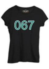 Lord T-Shirt Squid Game Number 067 Siyah Bayan T-Shirt Xl