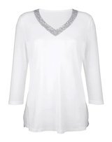 Bulalgiy Kadın Beyaz Payetli T-Shirt Bga847330 Beyaz 360