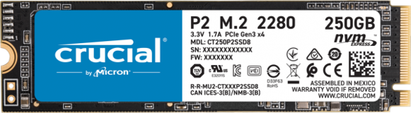 Crucial P2 CT250P2SSD8 M2 250 GB m2 2280 SSD